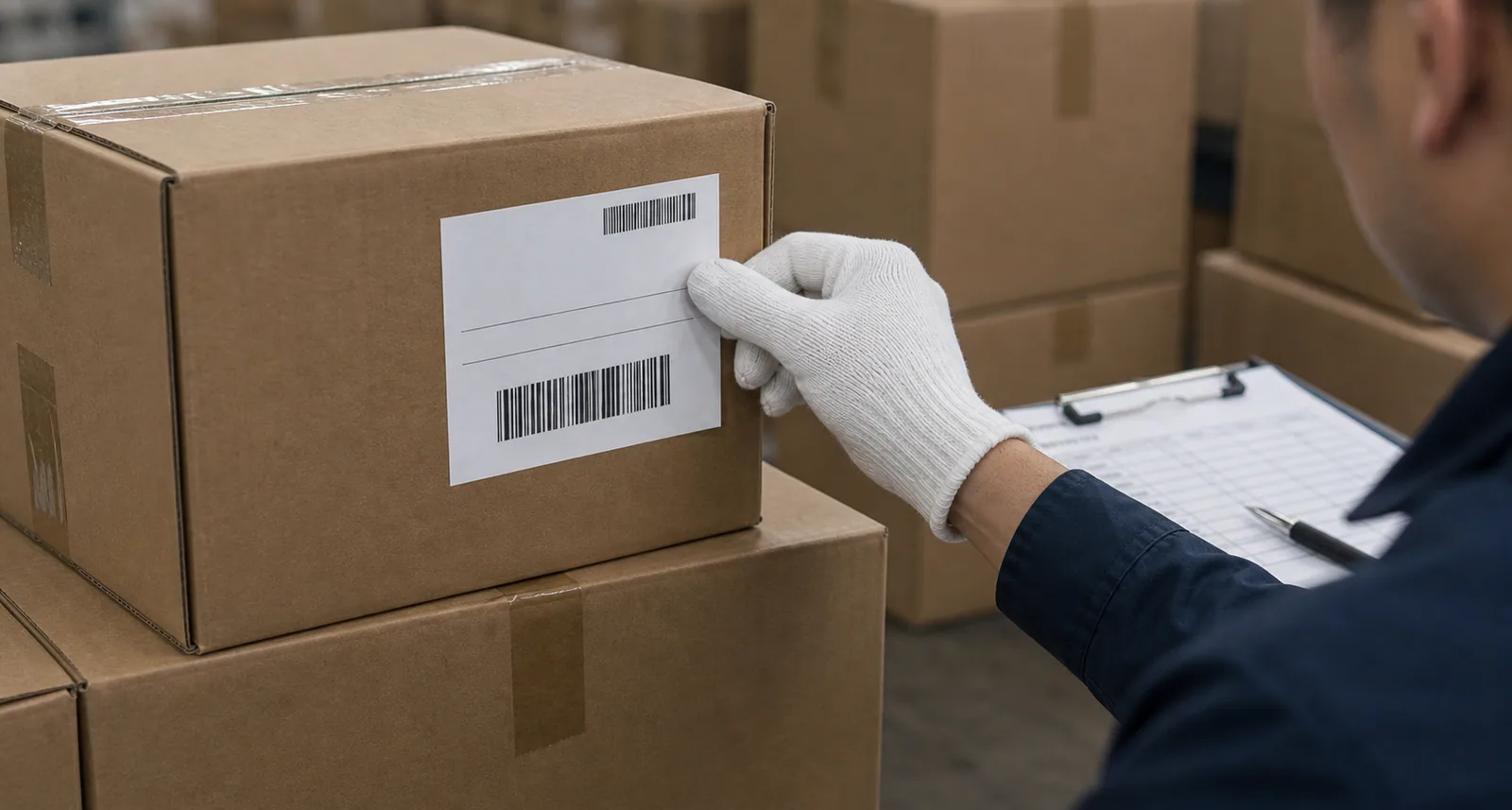Illustrative shipping-carton label and condition example